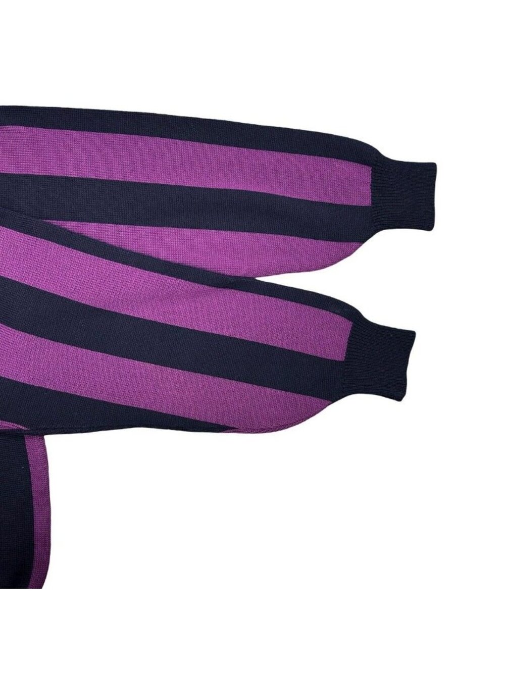 Dior Vintage Wool Cardigan M Purple Navy - Picture 4 of 5